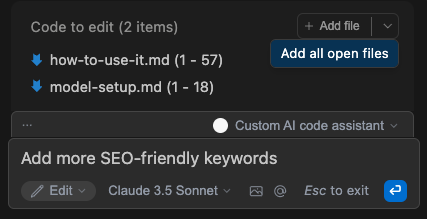 edit mode add file combobox