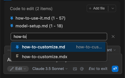 edit mode add file combobox
